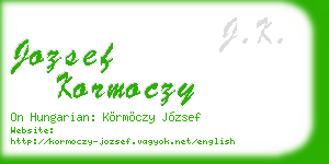 jozsef kormoczy business card